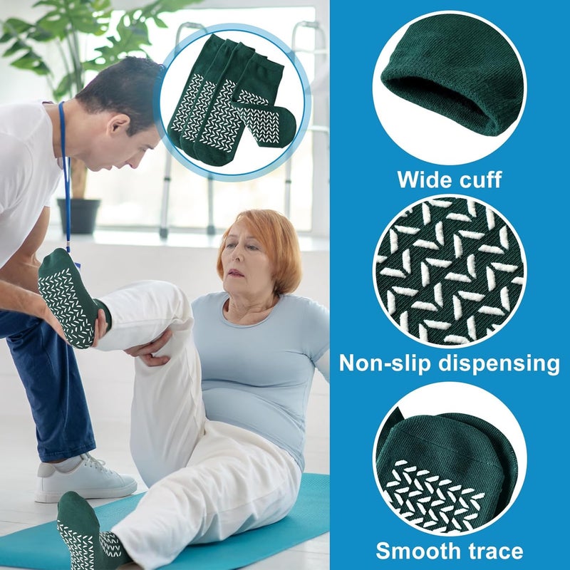 Toulite 10 Pairs Hospital Socks with Grips for Women Men Double Sided Non Slip Slipper Socks Fall Prevention for Elderly - Image 2